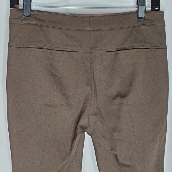 Vince Pants Brown Knit Stretch Tapered Leg Zipper Pockets - Picture 5 of 6